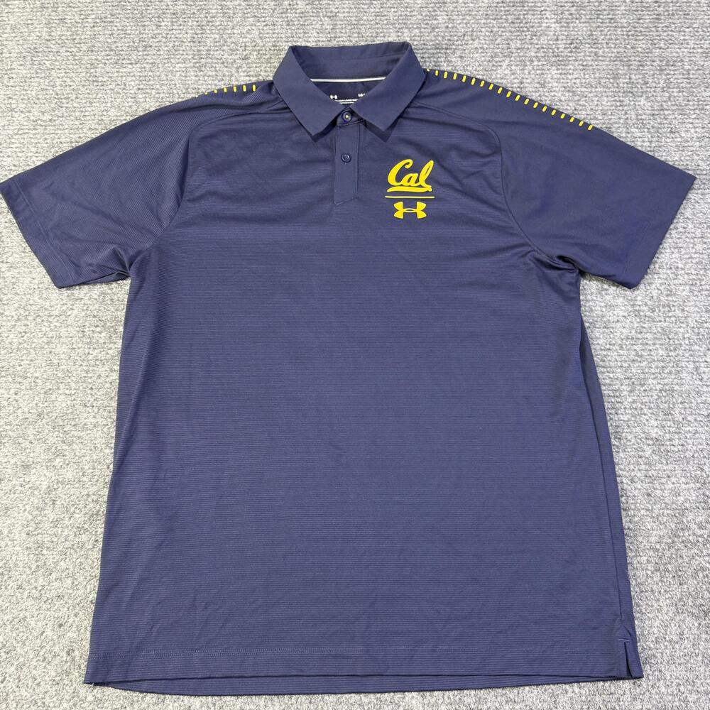 California Golden Bears Polo Shirt Mens Large Blue NCAA Football Under Armour